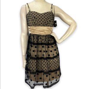 B.WEAR‎ TOO! Byer Black/Gold Lace Party Dress Juniors 13 NWT